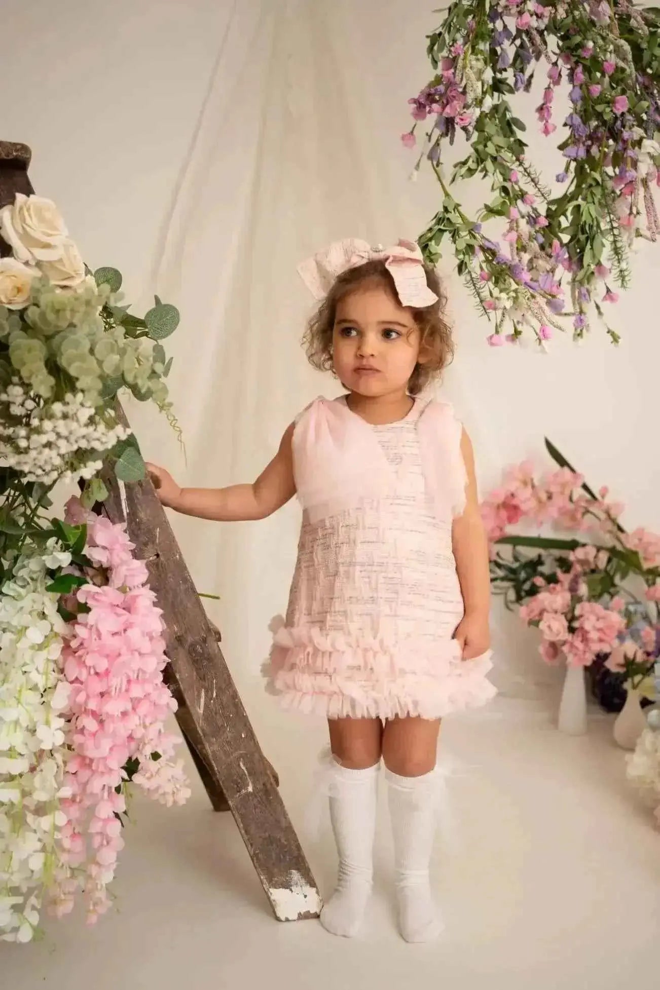 SS26 Naxos Baby Girls Pink Tulle Dress & Knickers