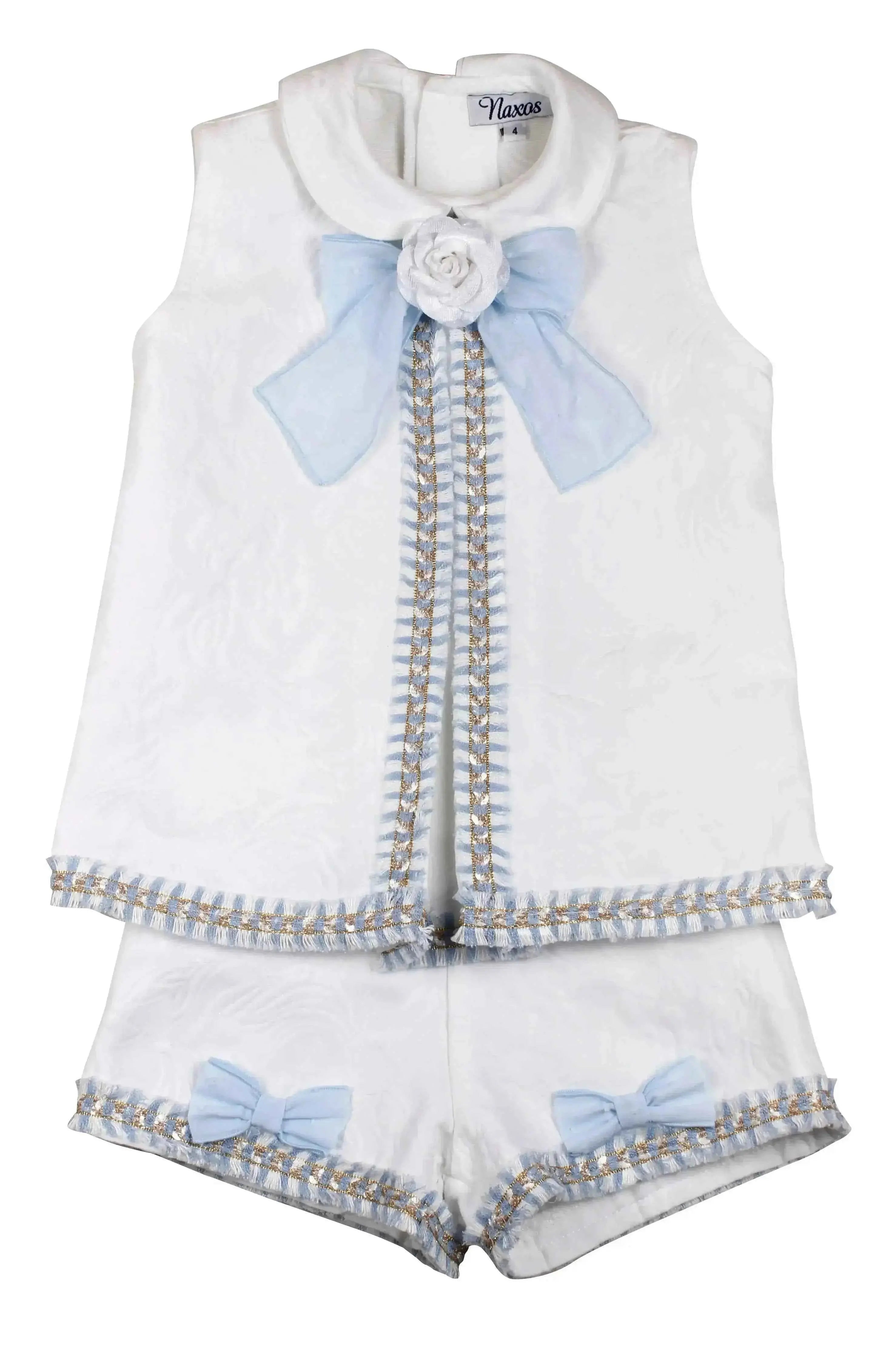 SS26 Naxos Girls Blue Chanel Blouse & Short Set