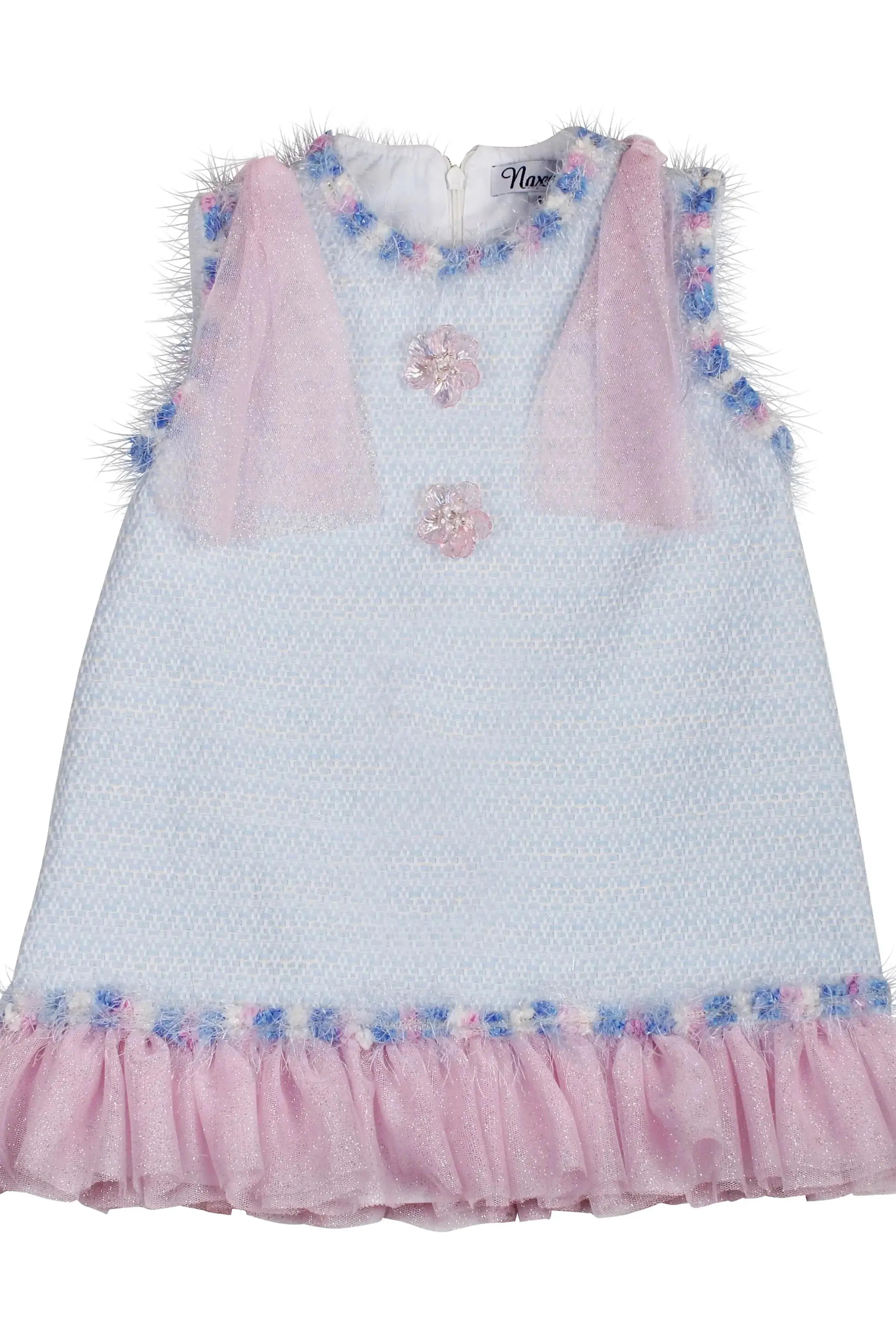 SS26 Naxos Girls Bubblegum Glitter Tulle Dress Naxos