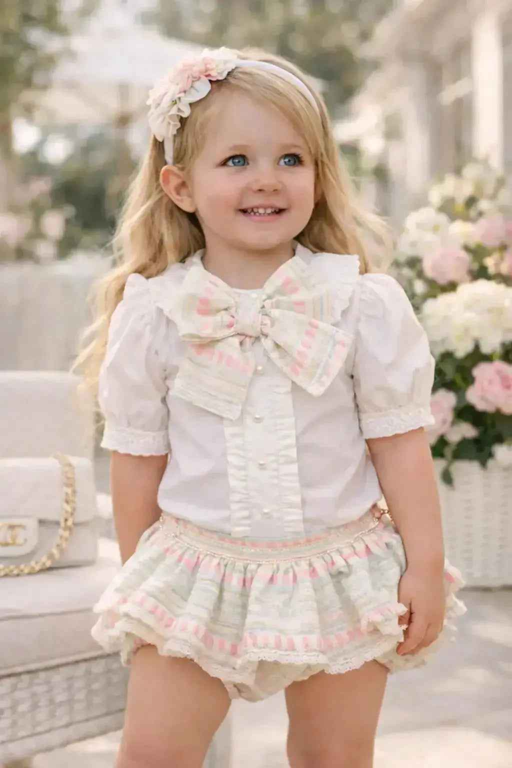 SS26 Rochy Baby Girls Pastel Tweed Jam Pant Set