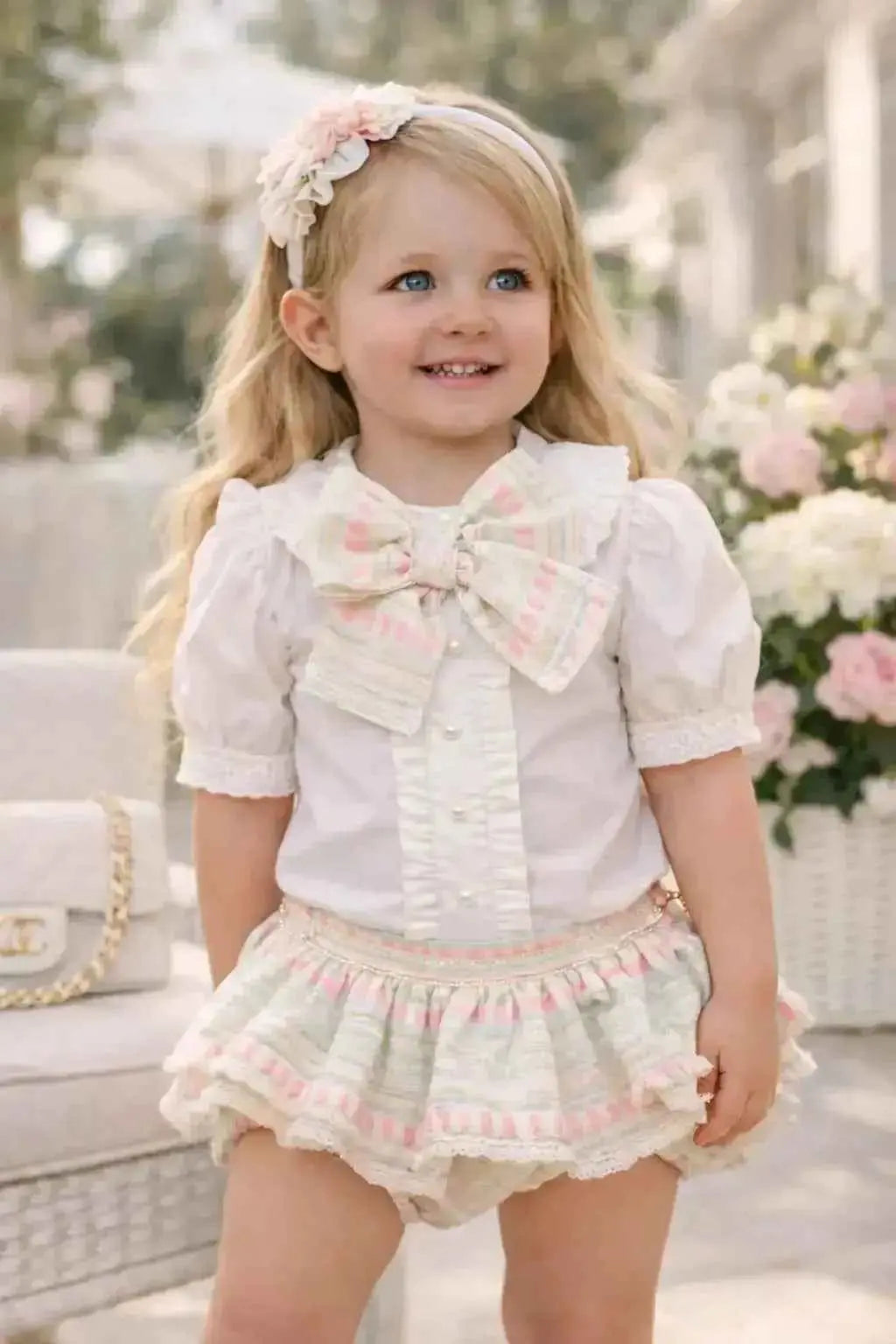 SS26 Rochy Baby Girls Pastel Tweed Jam Pant Set