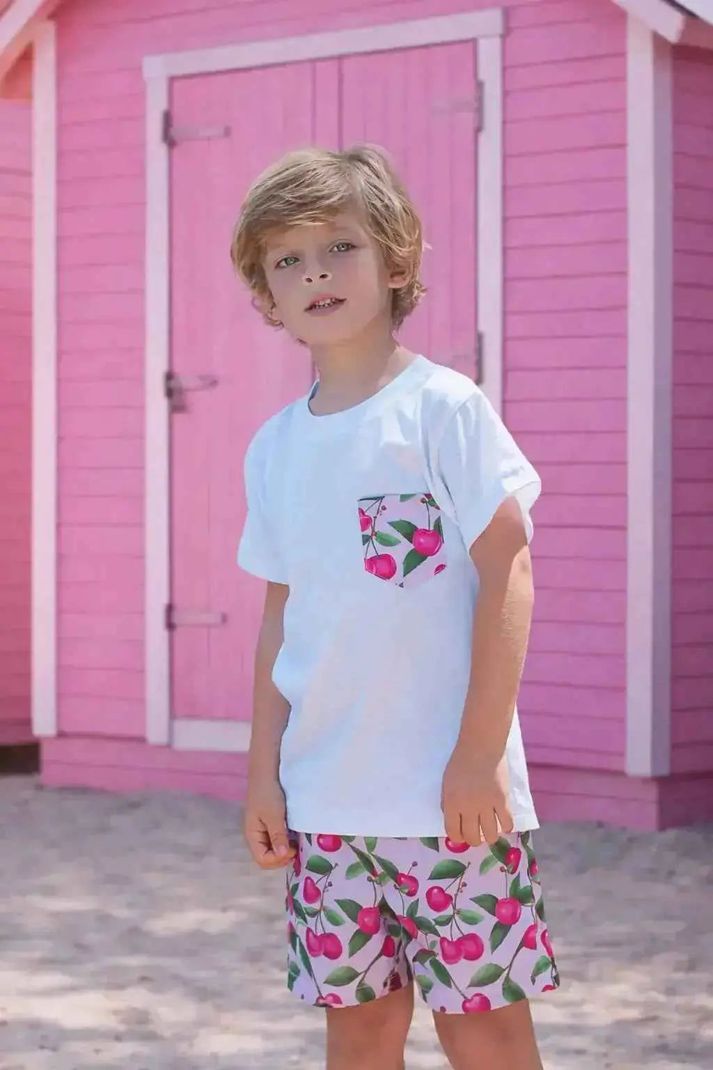 SS26 Rochy Boys Cherry T-Shirt & Swim Shorts