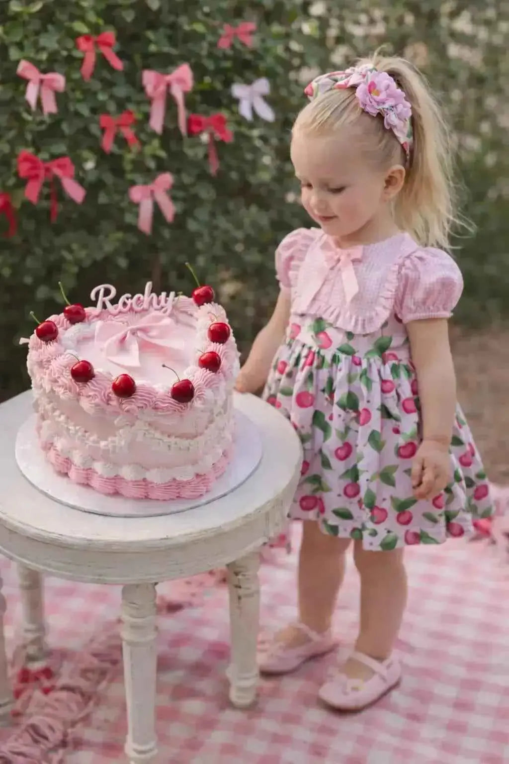 SS26 Rochy Girls Cherry Gingham Summer Dress