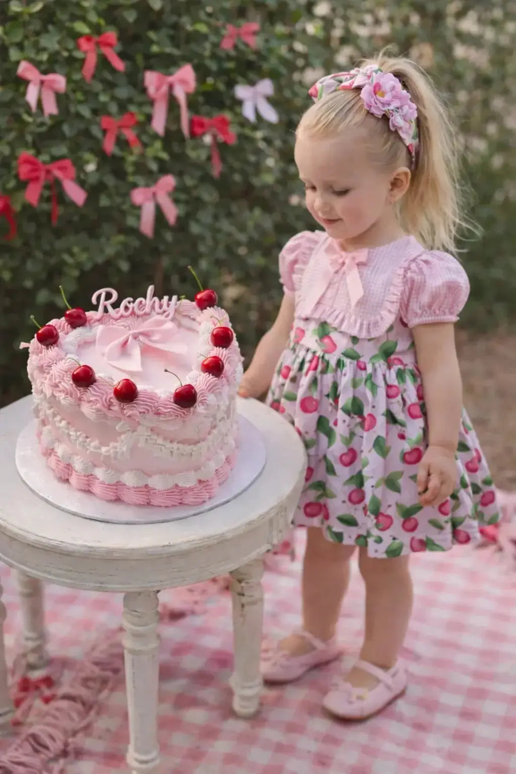 Rochy Girls Cherry Gingham Summer Dress Rochy