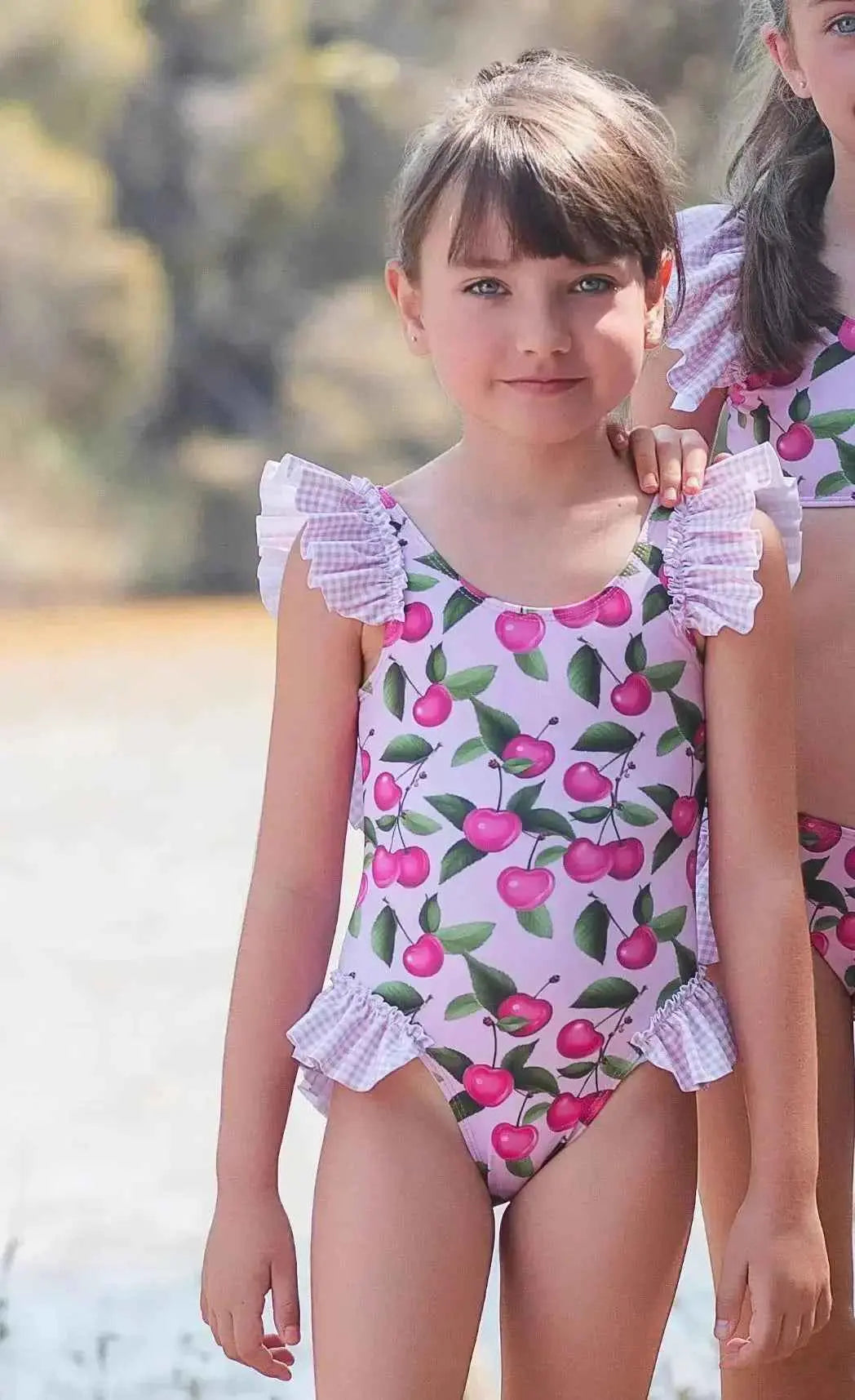 SS26 Rochy Girls Summer Cherry Tulle Swimming Costume
