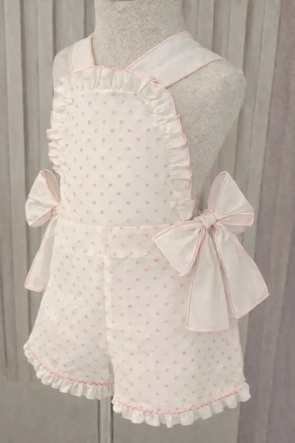 SS26 Babine Girls Pink & Cream Dot Jumpsuit Babine