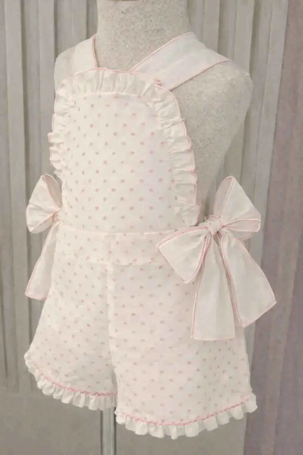 SS26 Babine Girls Pink & Cream Dot Jumpsuit