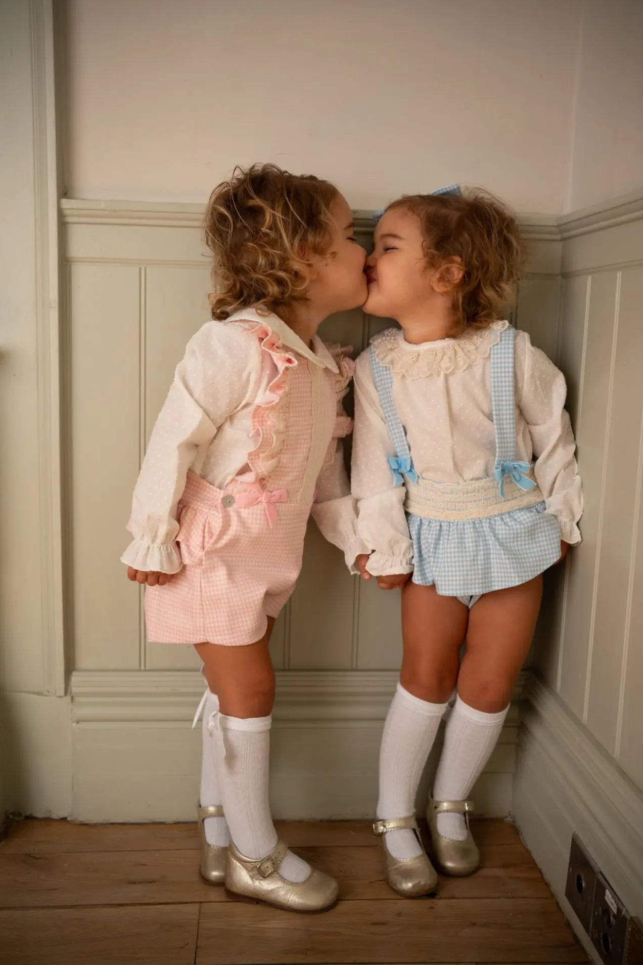 AW25 Babine Girls Blue Gingham Jam Pant Set Babine
