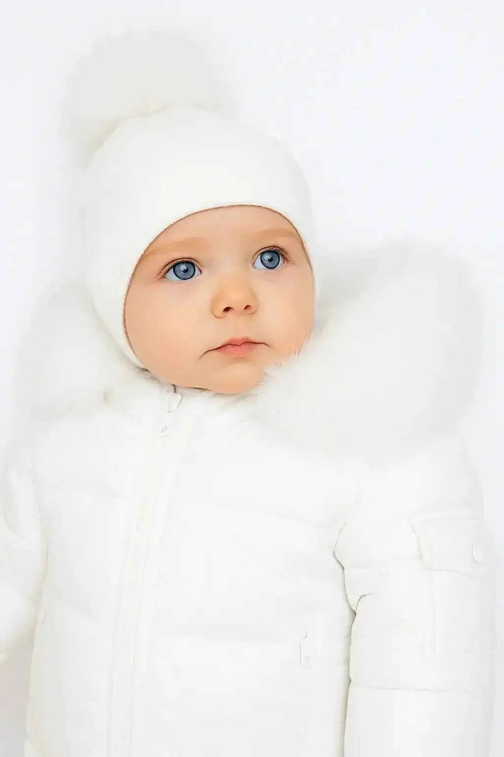 Unisex White Fur Hood Coat - In Stock