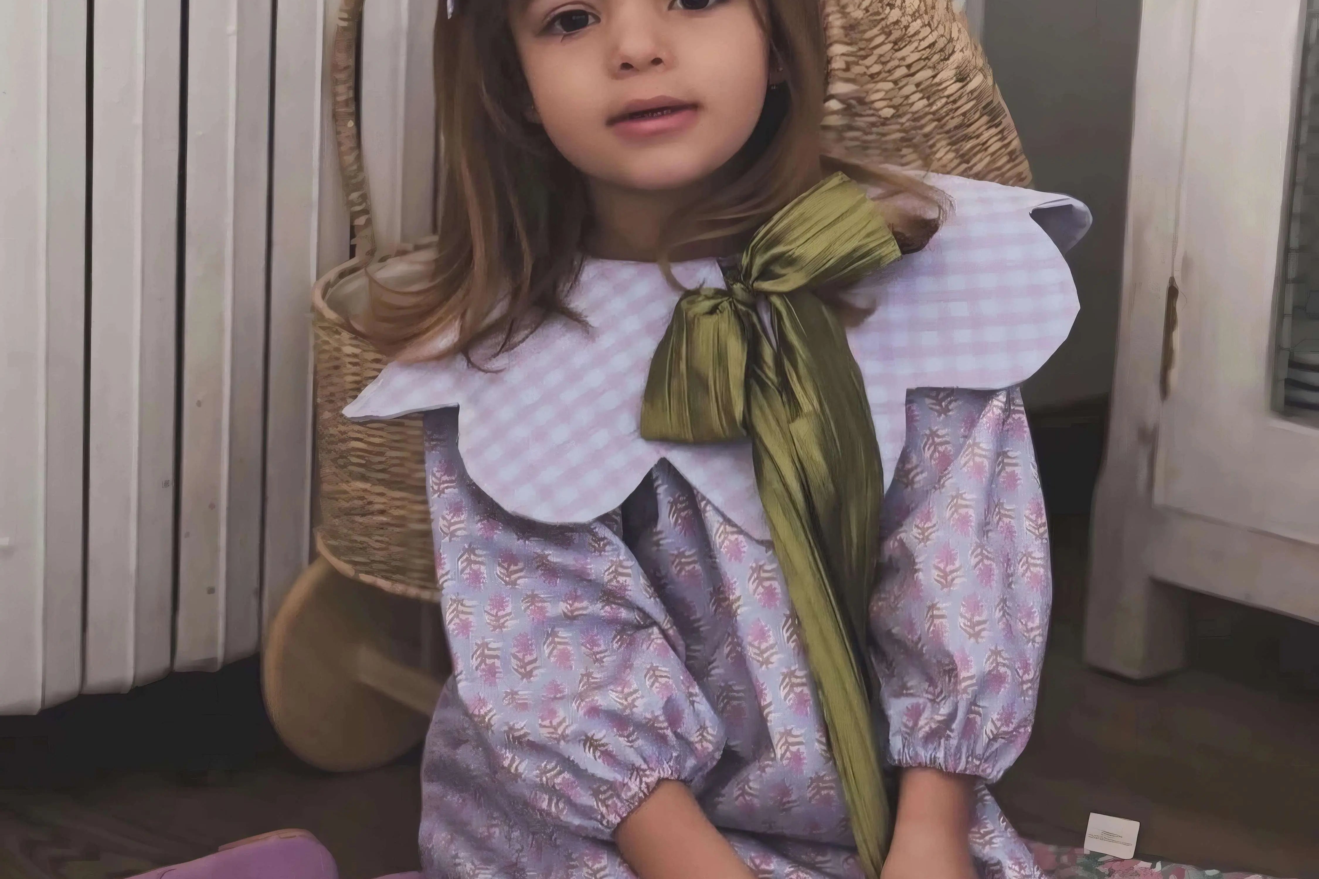 AW26 Dainty Delilah Girls Purple & Olive Dress, Hair-bow & Socks Dainty Delilah