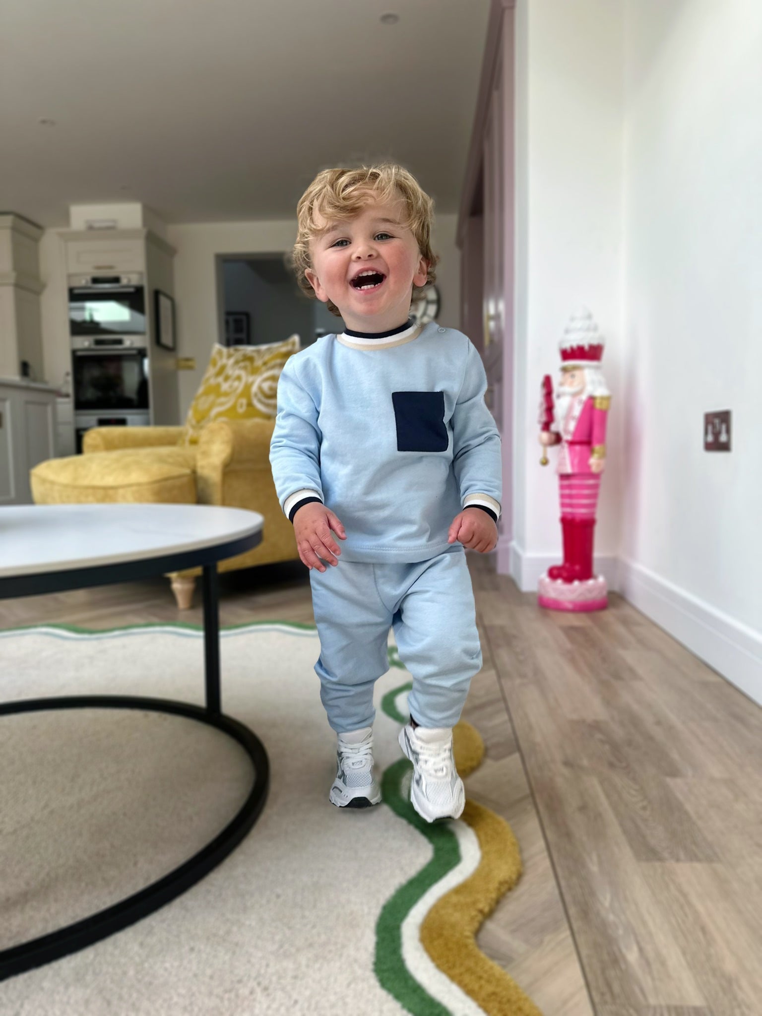 Boys Blue & Navy Cotton Loungewear Set Dainty Delilah