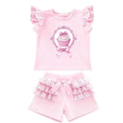 Girls Pink Cupcake Frilly Summer T-Shirt & Short Set Dainty Delilah
