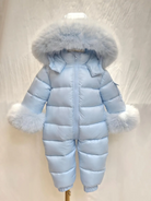 Baby Blue Detachable Fur Snowsuit - In Stock Dainty Delilah