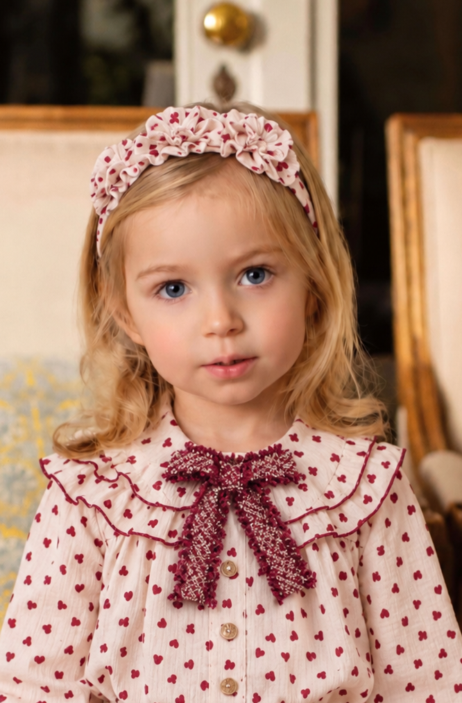 AW26 Rochy Girls Burgundy Heart Headband
