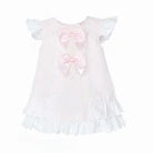 Baby Girls Pink Ribbon Pique A Line Dress Dainty Delilah