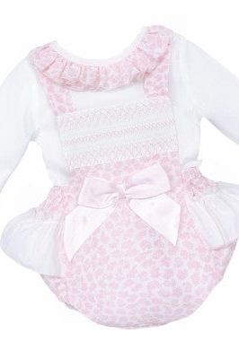 Girls Pink Spot Frilly Romper