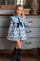 AW26 Rochy Girls Blue Toile A-Line Dress Rochy