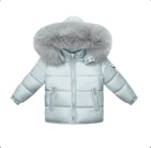 Grey Fur Hood Unisex Coat Dainty Delilah