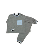 Boys Grey & Navy Cotton Loungewear Set Dainty Delilah