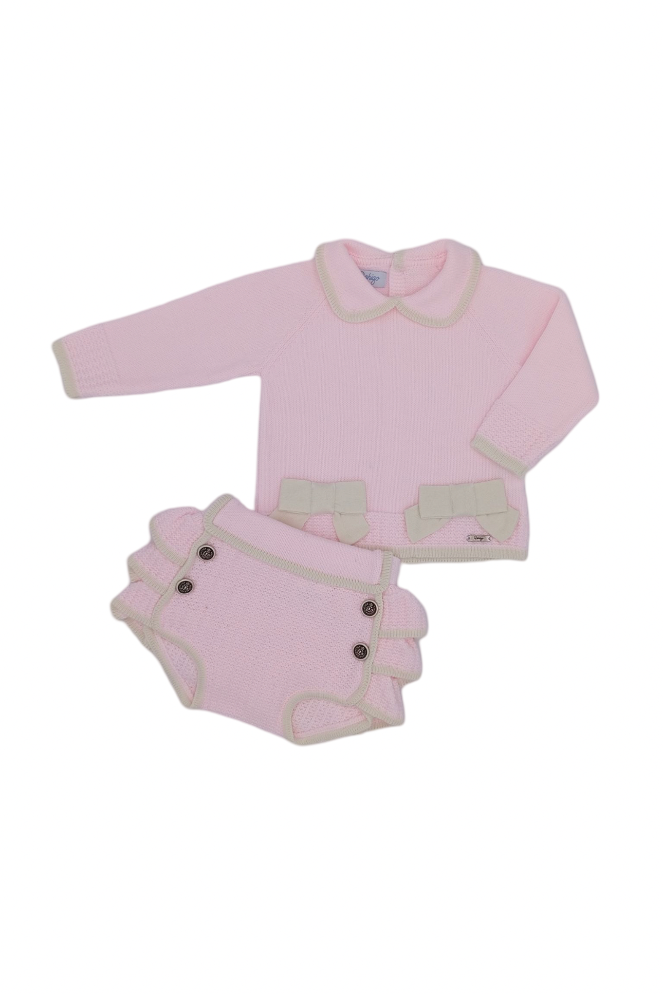 AW24 Rahigo Baby Girls Pink & Cream Jam Pant Set & Socks