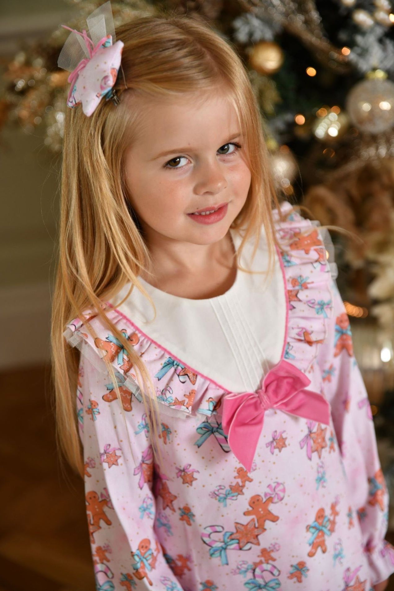 AW24 Babine Girls Pink Gingerbread Aline Dress