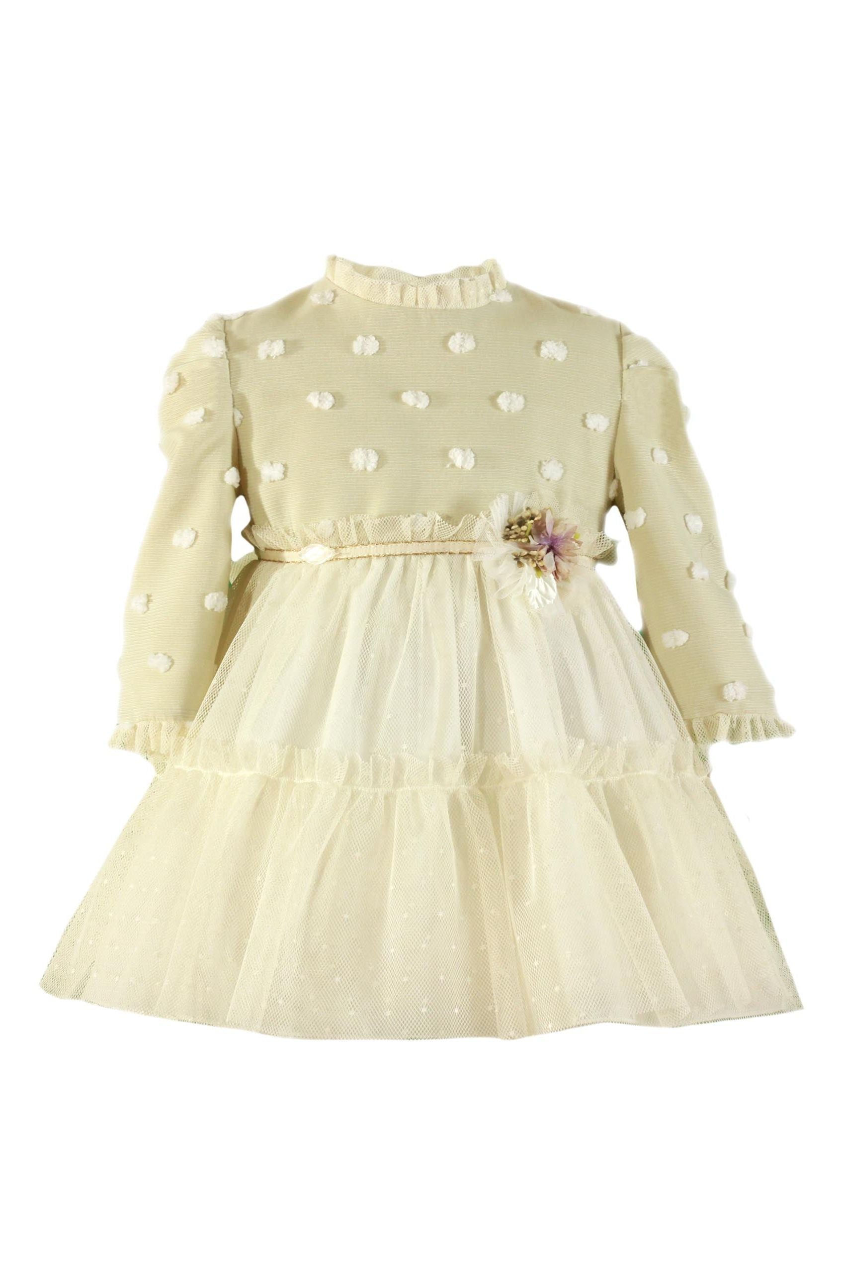 AW24 Miranda Girls Camel & Cream Dress 222V Dainty Delilah