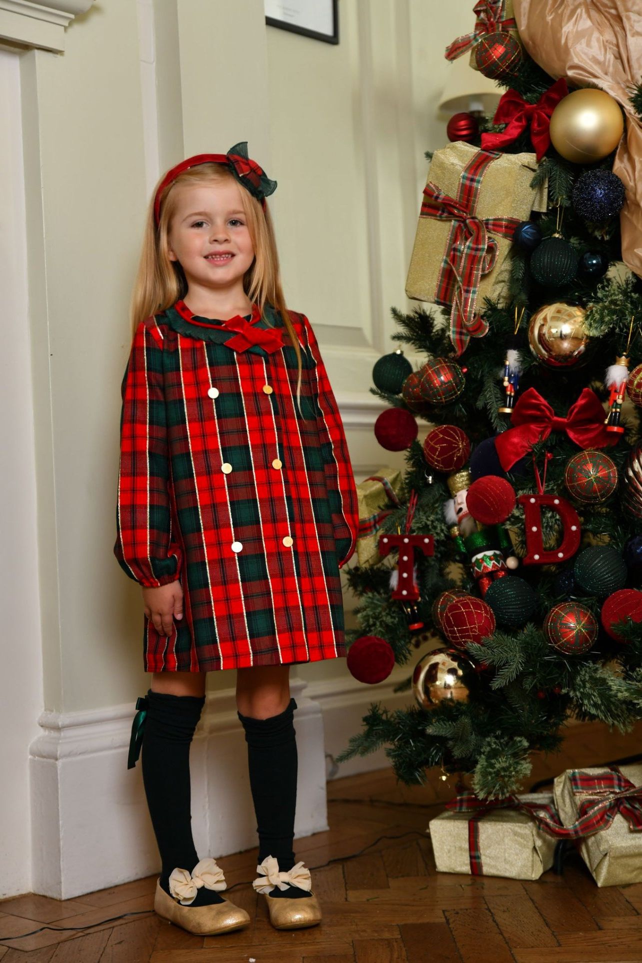 AW24 Babine Girls Christmas Tartan Dress