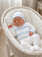 AW26 Baby Boys Spanish Baby Blue Knitted Hospital Outfit Dainty Delilah