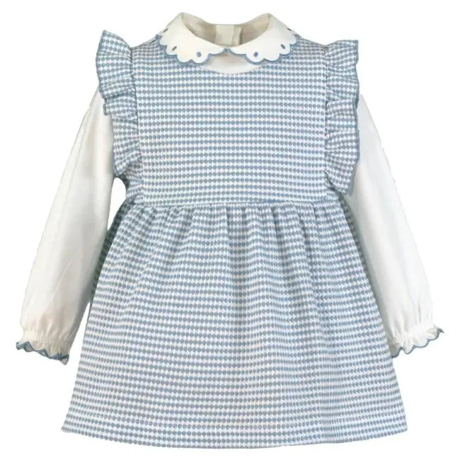 AW25 Miranda Baby Girls Blue Pinafore Dress Miranda