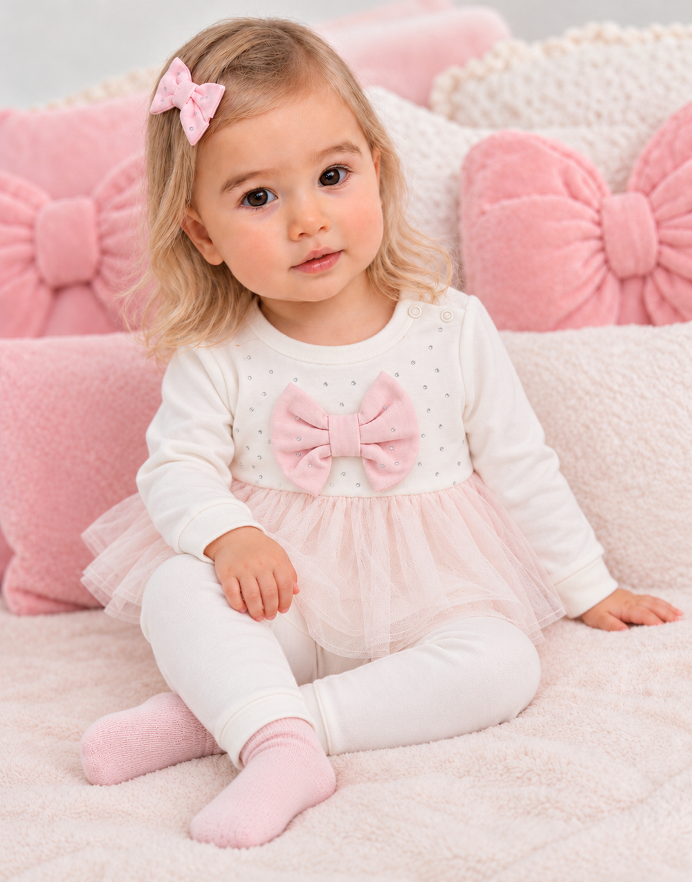 AW26 Baby Girls Tutu Bow Legging Set