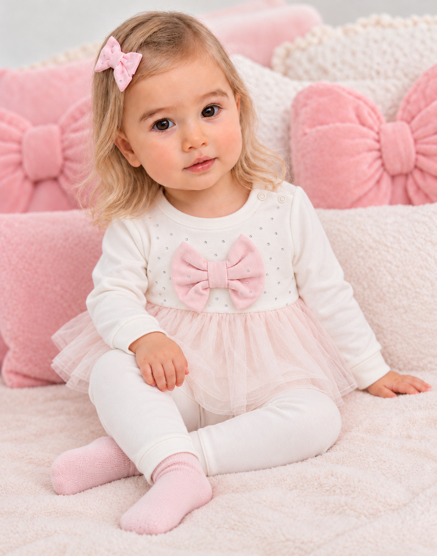 AW26 Baby Girls Tutu Bow Legging Set