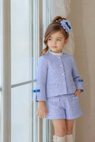 AW26 Miranda Girls Blue Tweed Blazer Short Set Miranda