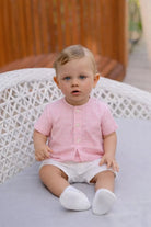 Miranda Baby Boys Pink Check Shirt & Short Set Miranda
