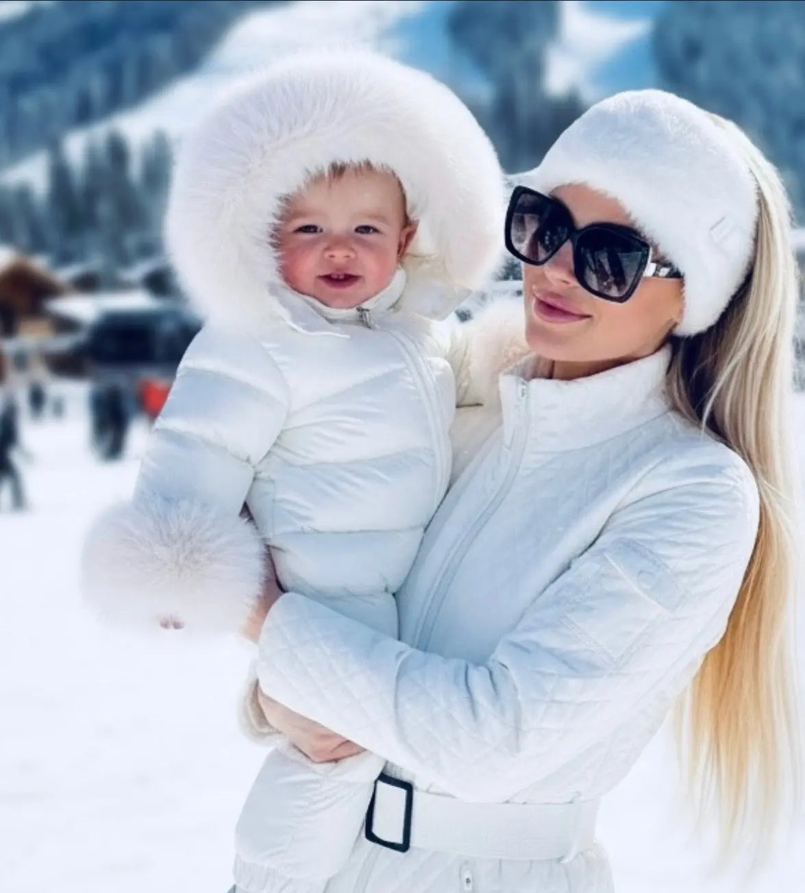 Cream Detachable Fur Snowsuit Dainty Delilah