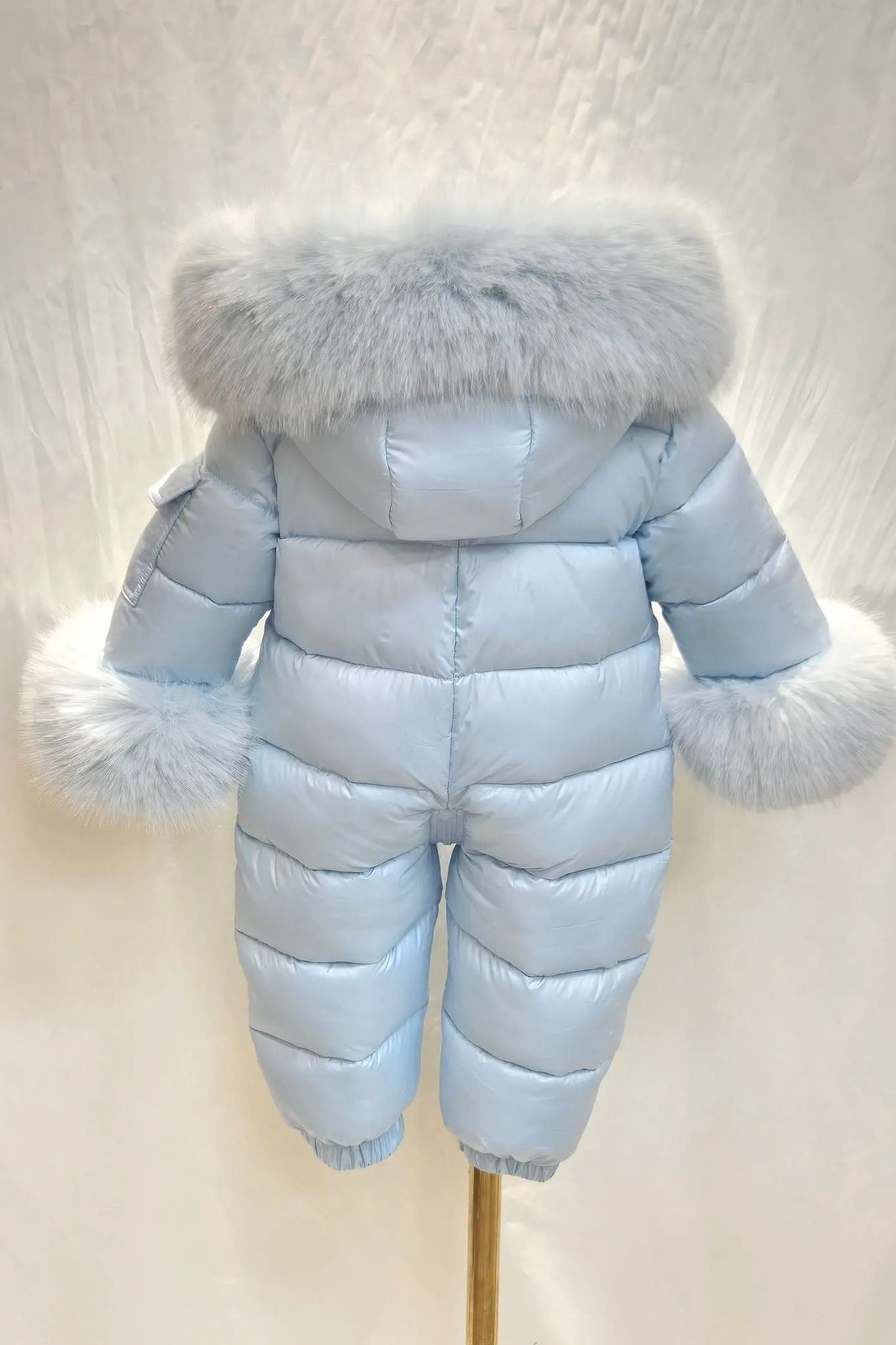Baby Blue Detachable Fur Snowsuit Dainty Delilah