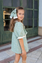 AW26 Naxos Emerald Tweed A Line Dress Naxos