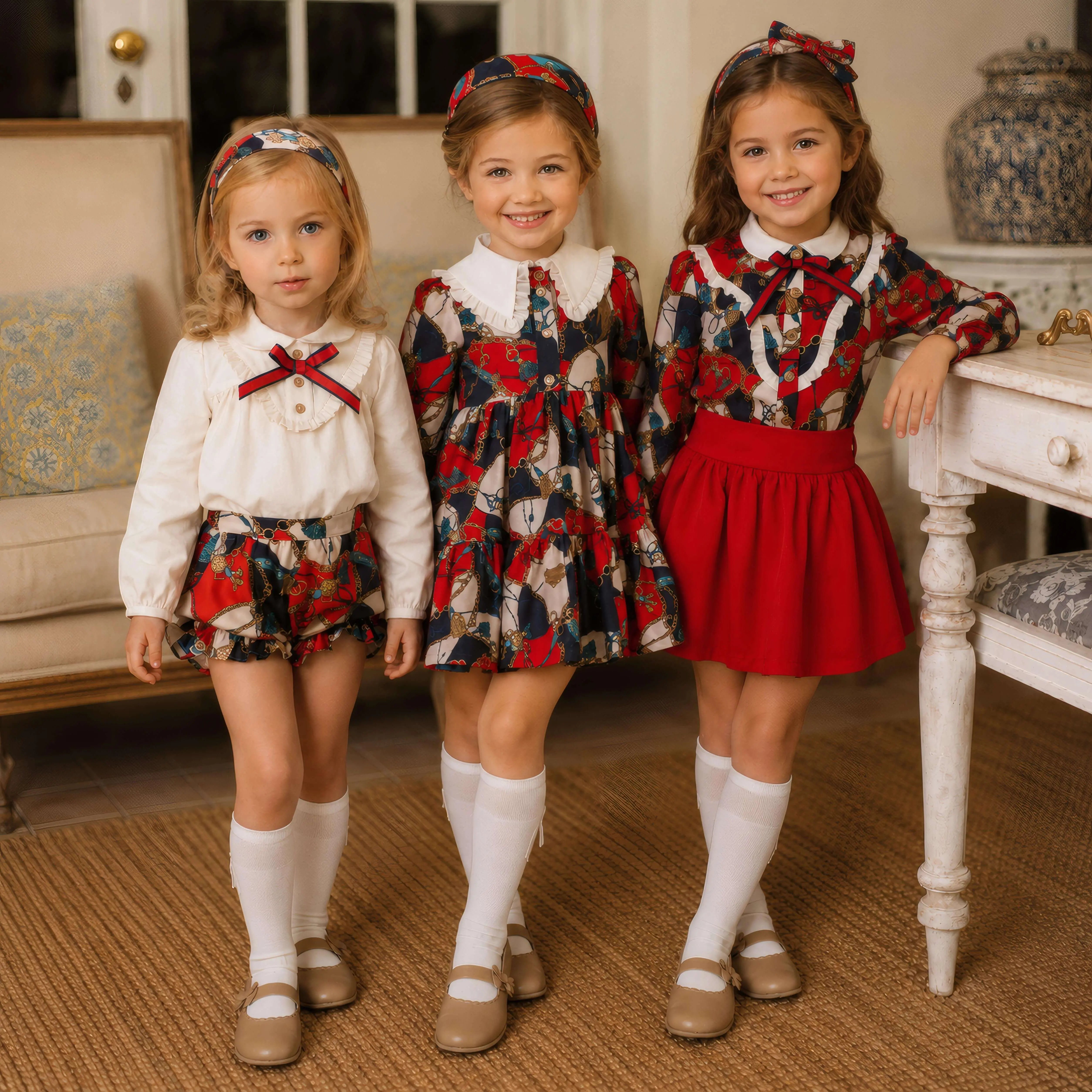 AW26 Rochy Girls D&G Chains Print Skirt Set Rochy