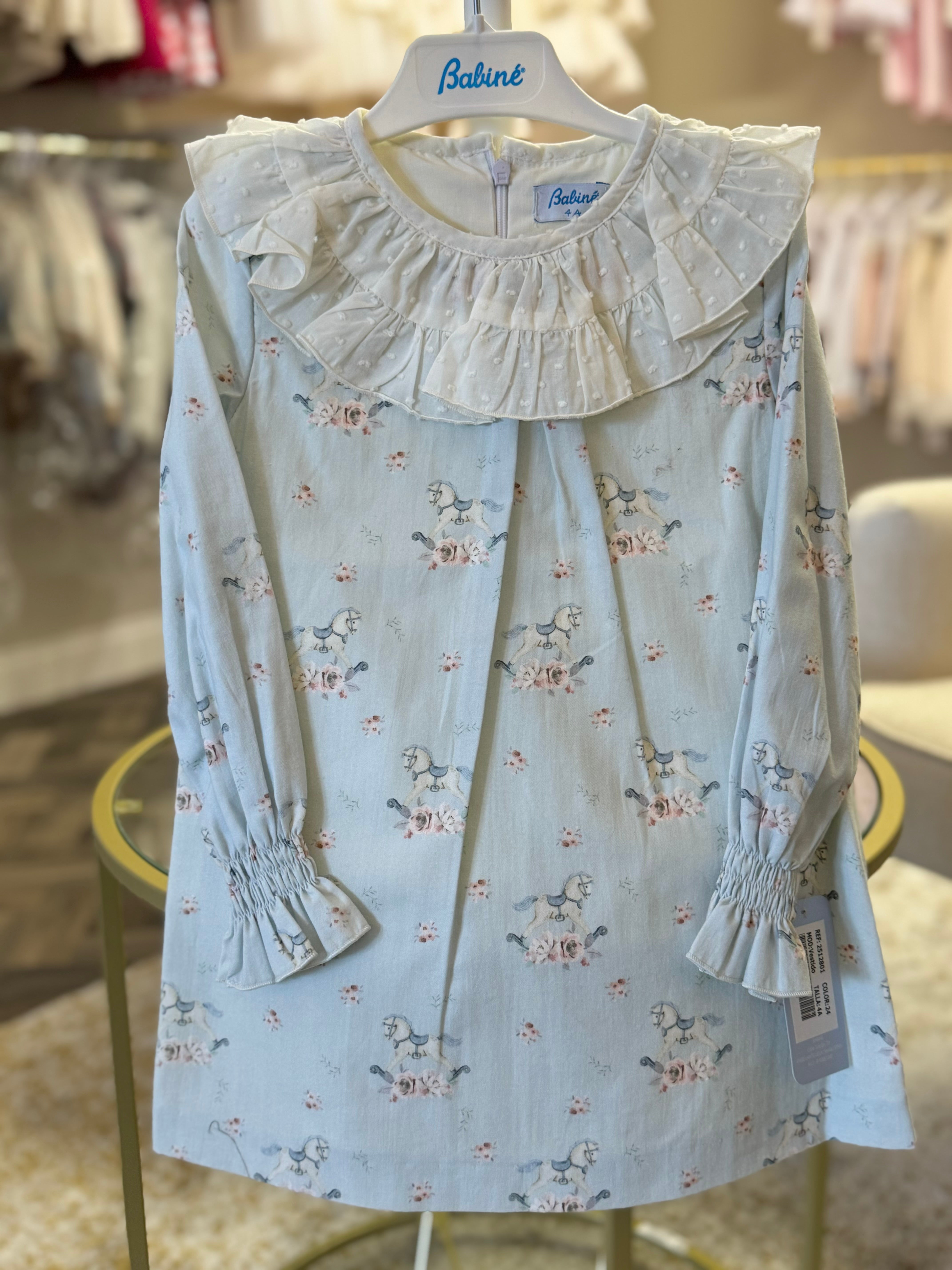 AW24 Babine Girls Blue Carousel Dress Babine