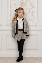 AW26 Miranda Girls Black Tweed Blazer Short Set Miranda