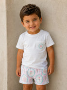 SS26 By Dot Boys Castle Stripe Swim Shorts & T Shirt By Dot Kids