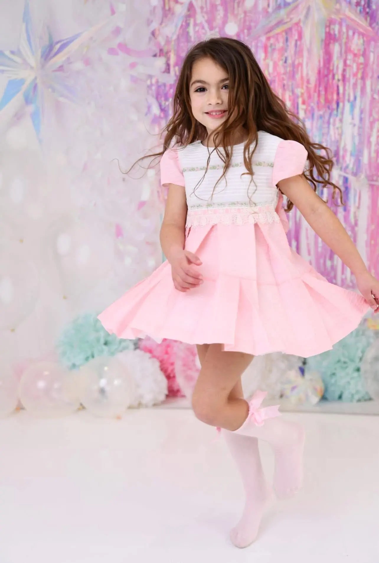 SS26 Miranda Girls Pink & White Sailor Dress Miranda