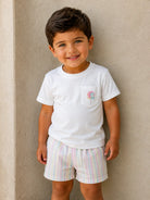 SS26 By Dot Boys Candy Stripe Swim Shorts & T Shirt By Dot Kids