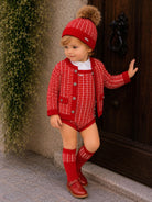 AW26 Rahigo Baby Boys Red Knitted Romper 5P Set Rahigo Moda Infantil