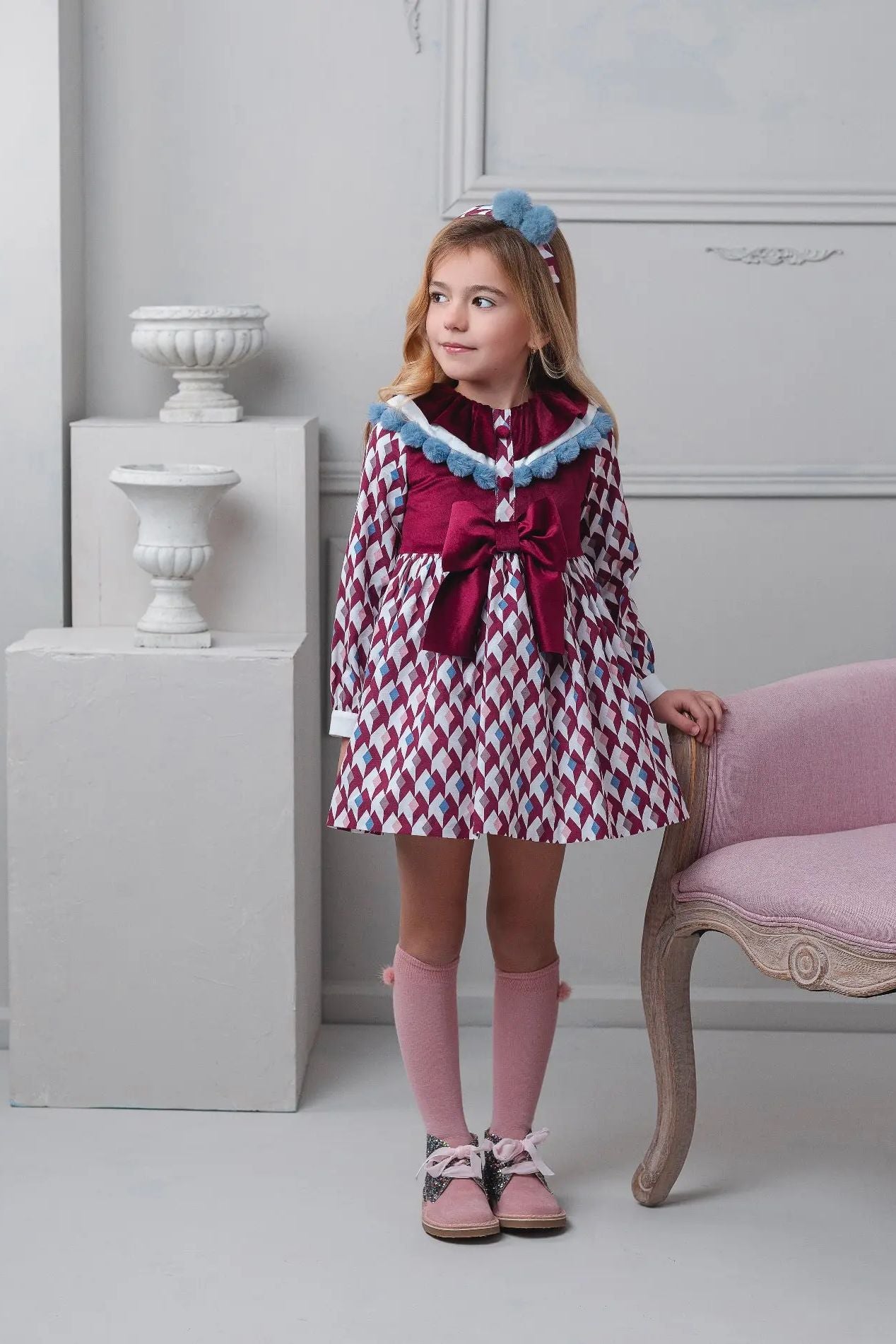 AW25 Rochy Burgundy Pompom Dress Rochy