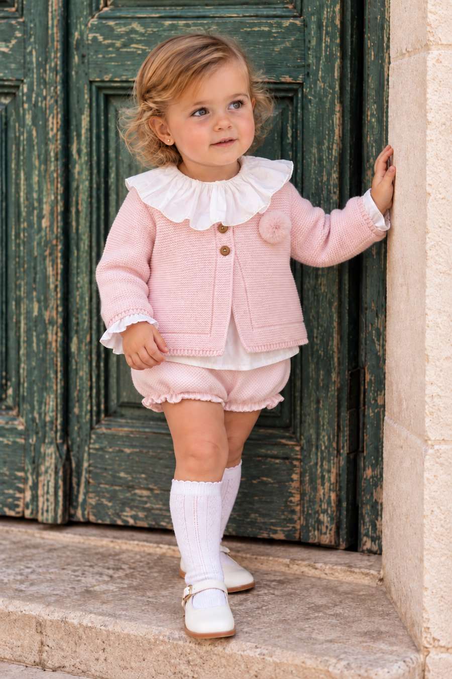 AW26 Lor Miral Baby Girls Pink Jam Set With Cardigan