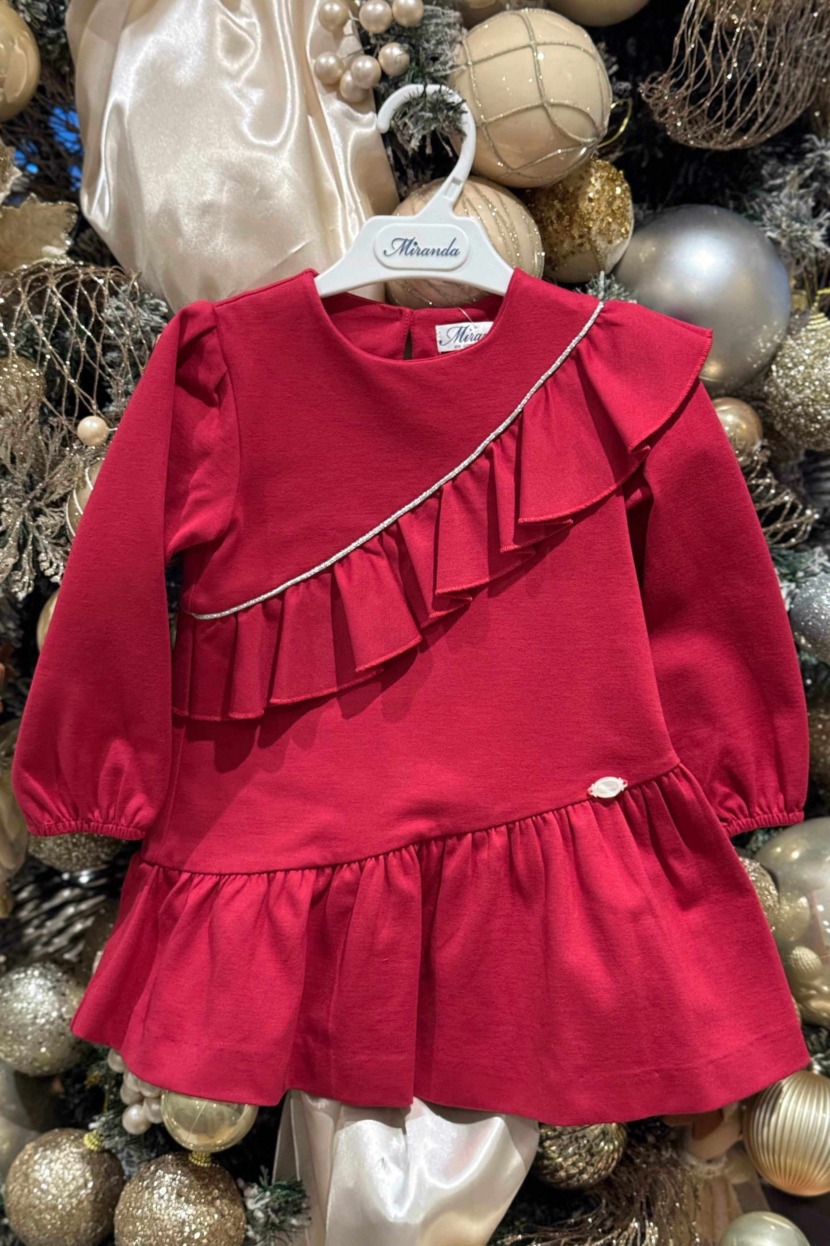 AW24 Miranda Girls Red Frill Dress 227V