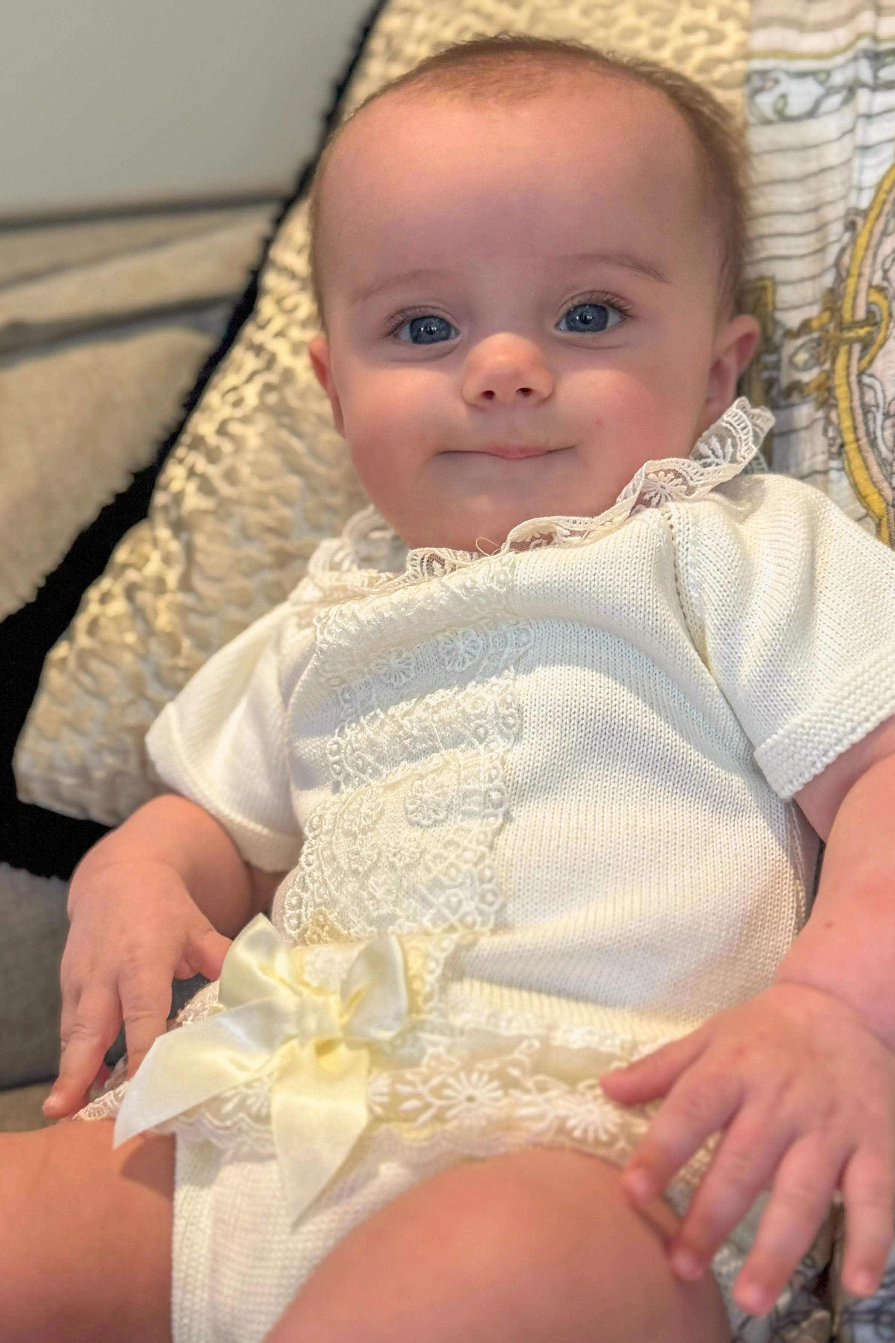 Baby Girls Cream  Lace Jam Pant Set Dainty Delilah