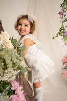 SS26 Naxos Baby Girls White Rainbow Tulle Dress & Knickers Naxos