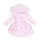 Girls Pink Bow Frilly Coat Dainty Delilah