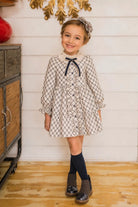 AW26 Rochy Girls Navy & Cream Print Dress Rochy